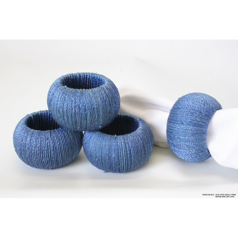 Abaca Rope Napkin Ring, Blue
