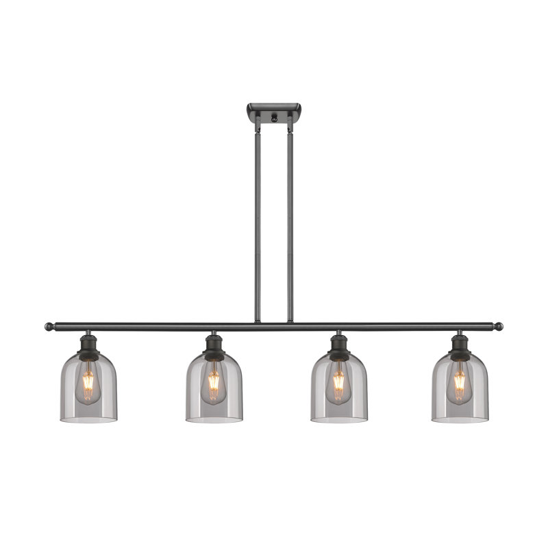 Odaniel 4 - Light Kitchen Island Pendant, Light Smoke, White Polished Chrome