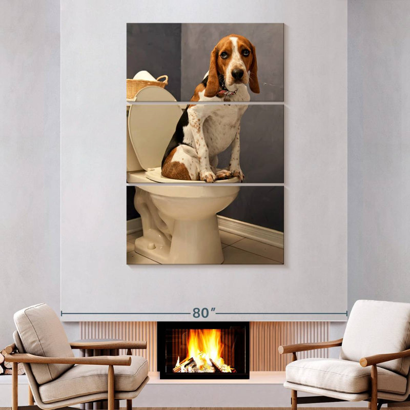 Ketti Hound Toilet Time, 74" H x 48" W