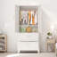 Armoire-penderie en métal durable avec tiroirs, tringle de suspension et tablette réglable pour un rangement polyvalent dans les chambres et les salles de lavage