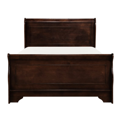 Grand lit classique en cerisier foncé pour chambre à coucher - Le style requiert un sommier / sommier en bois avec finition