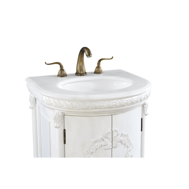 Aravale 21'' Single Bathroom Vanity with Top, Antique White, Pure White