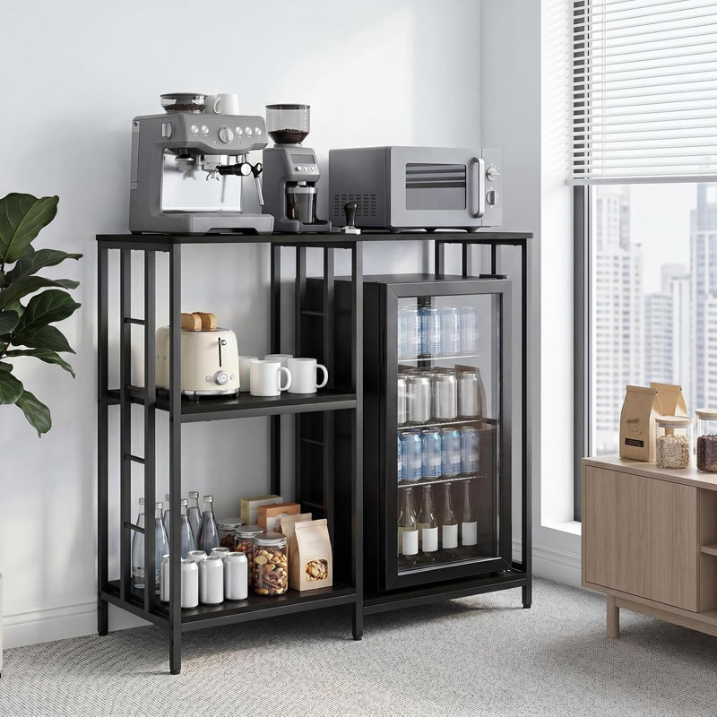 94.4372cm W Iron Storage Rack, Black