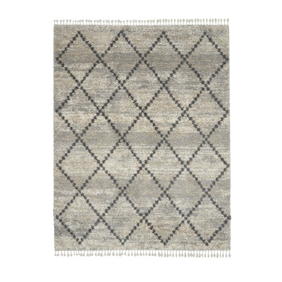 Tapis argenté à poils longs Drusilla