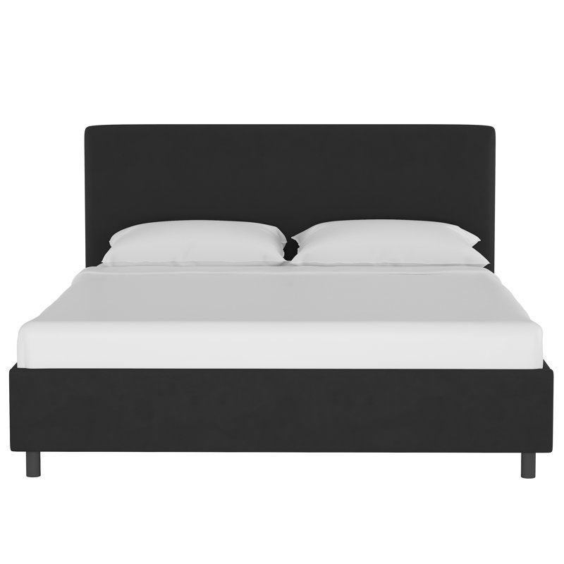 Pyburn Upholstered Platform Bed, California King, Classic Black Performance Velvet