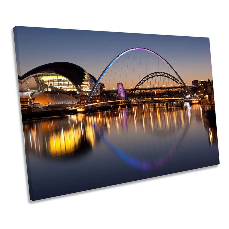Newcastle Tyne Bridges River City - Wrapped Canvas Print, 61cm H x 91.4cm W x 4cm D