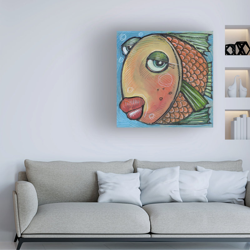 Poisson 3 par Tim Nyberg - peinture sur toile tendue, H 14 po x l 14 po