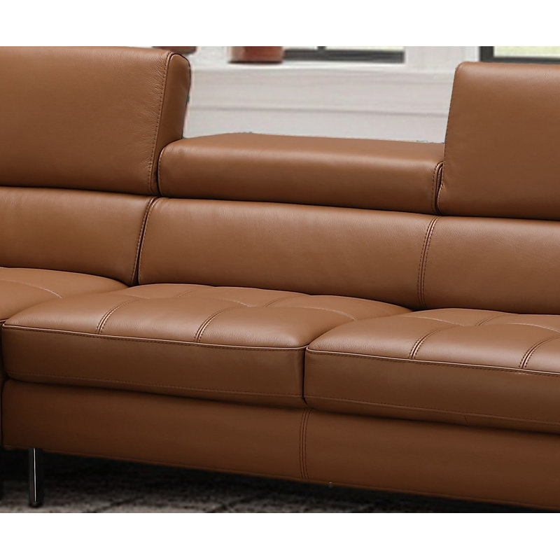 Antalya 2 - Piece Upholstered Caramel Sectional, Caramel
