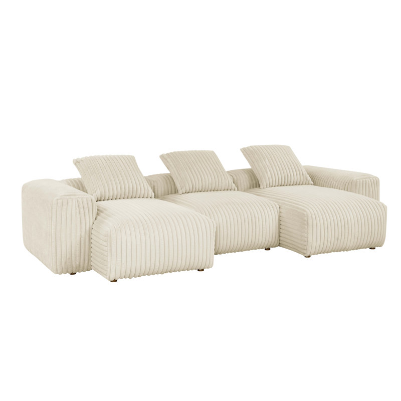 Canapé modulaire en velours côtelé Rovaton