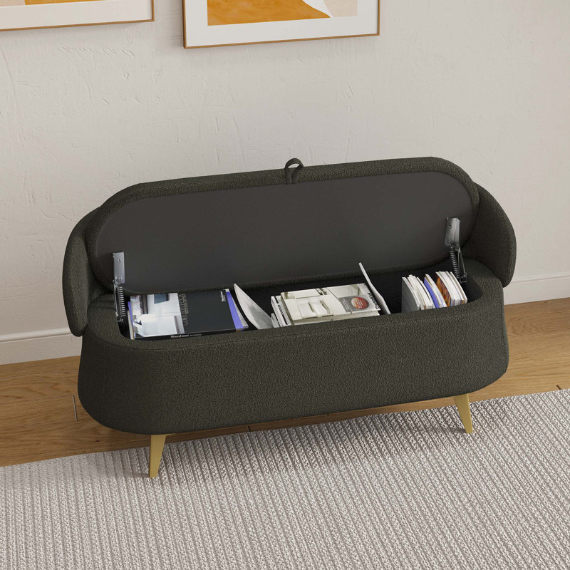 Multifonctionnel et long lit rectangulaire avec rangement et tabouret de canapé, Vert