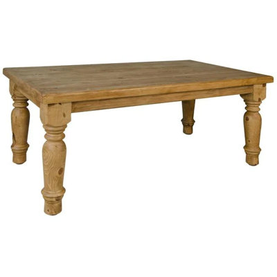 Devionne Pine Rectangular Solid Wood Top with Solid Wood Base Dining Table