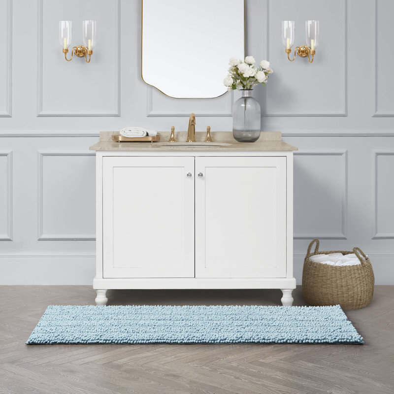 Tapis de bain Laura Ashley, L 24 po x L 60 po, Turquoise