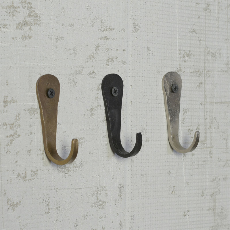 Alyaa Forged Iron Wall Hook, Brass