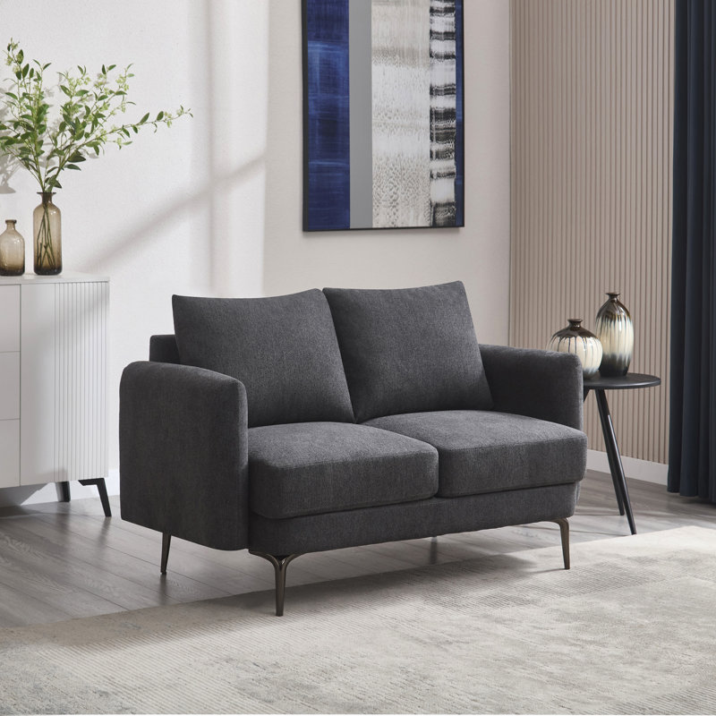 Sofia 2 Seater Fabric Sofa, Charcoal