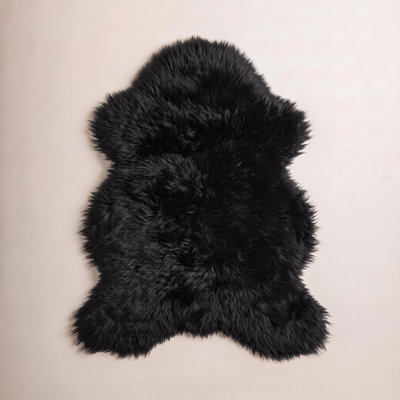 Laurens Black Handmade Sheepskin Rug