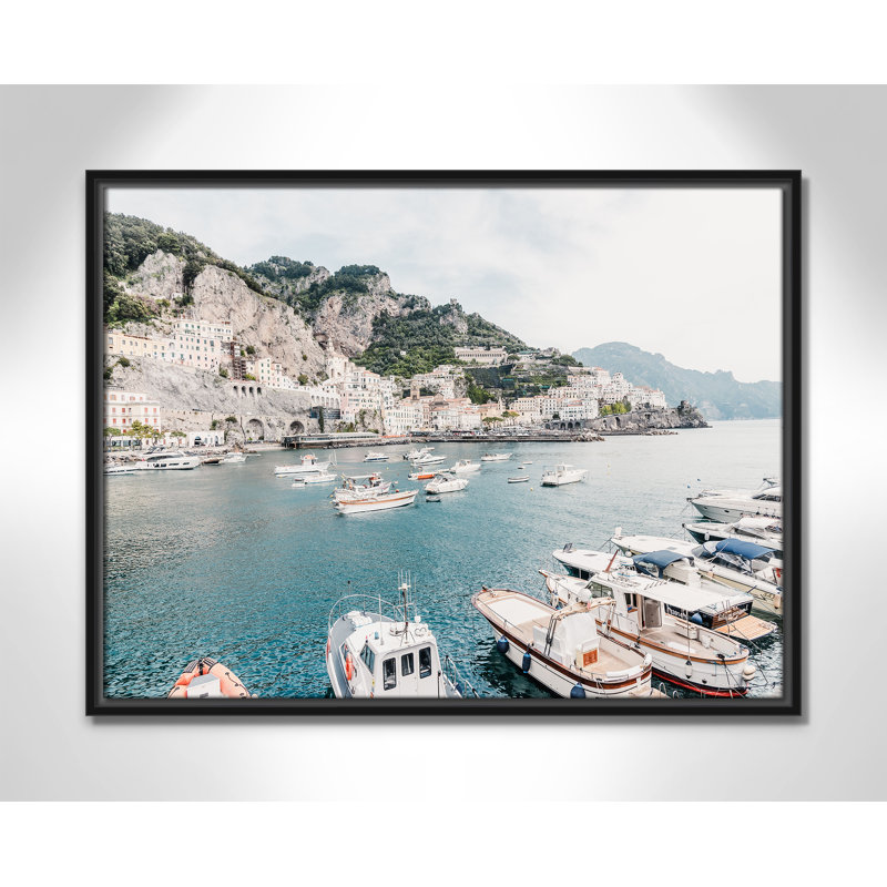 Imprimé Amalfi , Toile avec cadre, L 25,5 po x H 19,5 po, Cadre flottant noir