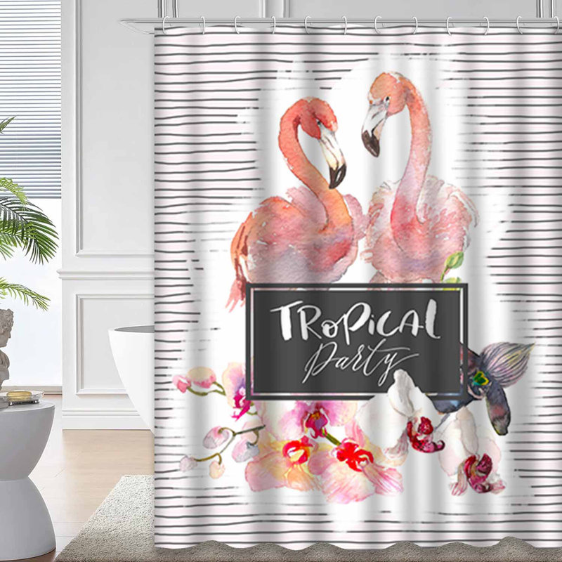 Rideau de douche rose avec 12 crochets, L 72 po x l 84 po