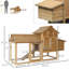Petite cage à poulets en bois pour l'extérieur - poulailler de 59 po avec nichoir, plateau amovible, portes en bois sécurisées, 2 portes, plateau avec oiseaux froids