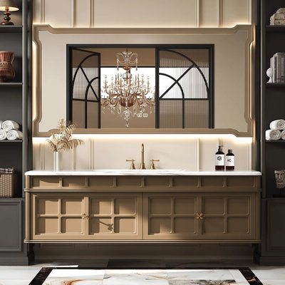 Armoire de salle de bain légère et luxueuse de style américain