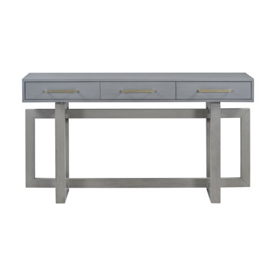 Ustyle Console Table With Three Drawers, Extra Long For Corridor. Versatile Look, Console, Antique Gray Drawer Entryway - Foyer Modern Design And Build