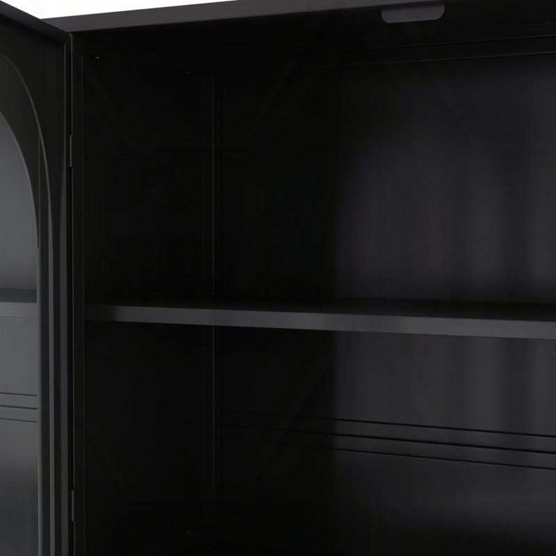 Armoire murale en verre, Noir, Noir