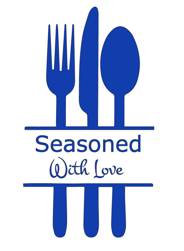 Décalcomanie murale cuisine avec amour, H 48 po x l 27 po x P 0,01 po, Bleu foncé