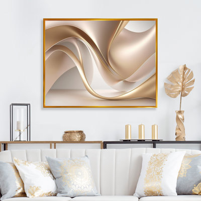 Luscious Liquid Gold in Subdued Pink and Taupe VIII - Print on Canvas