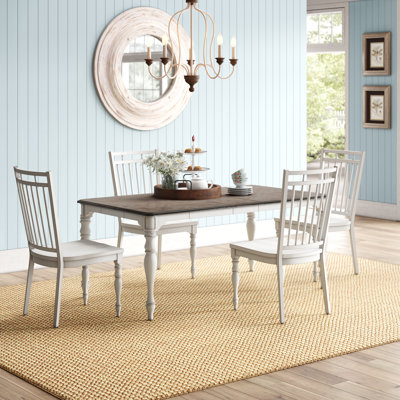 Silvestre Rectangular Leg Table Set w/ 4 Spindle Back Side Chairs