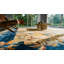 Tapis antiques Art déco chinois floral bleu marine, ivoire, beige, crème, blanc, années 30