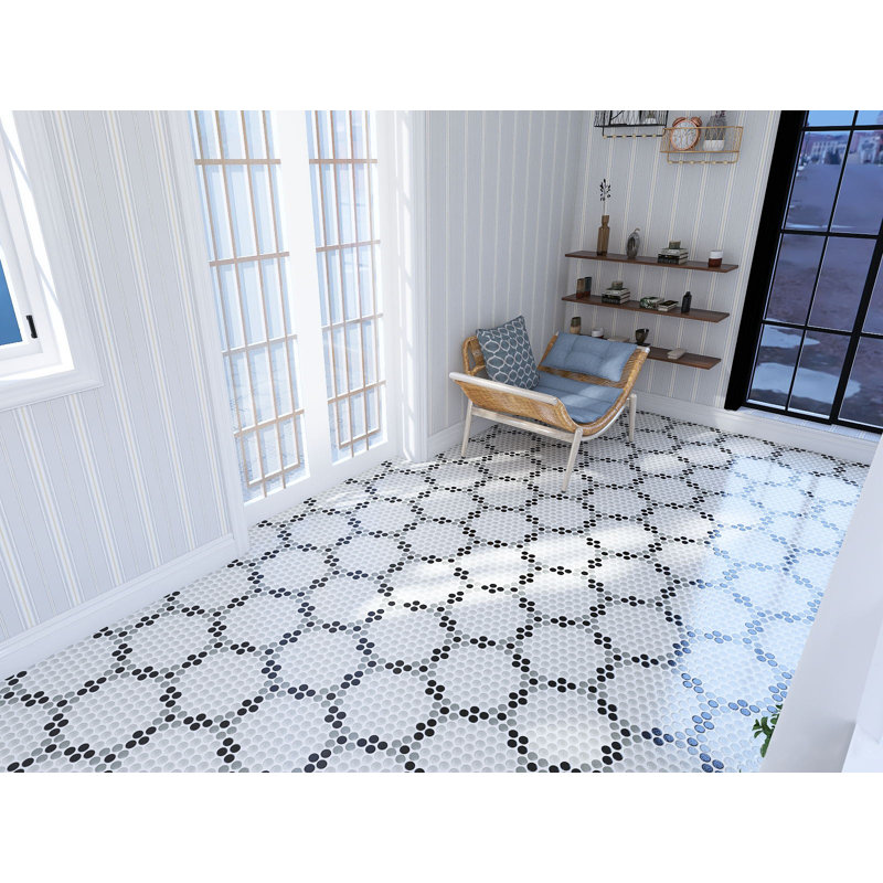 Carreau de mosaïque pour mur et plancher en porcelaine à bord droit 0,75 po x 0,75 po Perfection