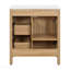 Meuble-lavabo de 30 po en bois avec cadre en bois massif, 1 porte à fermeture douce, 2 tiroirs à fermeture douce, tablette réglable, armoire de rangement moderne