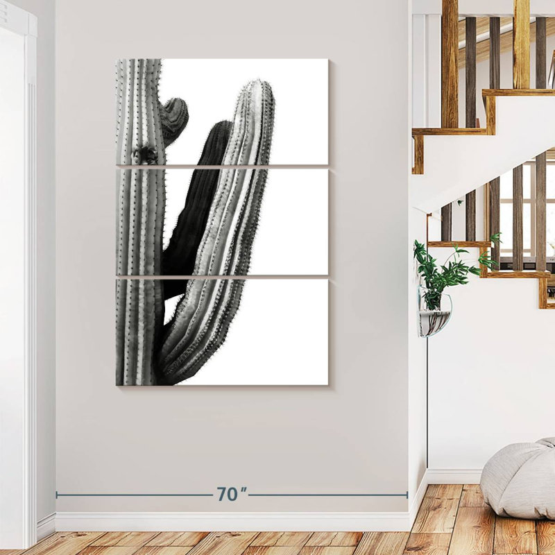 " Cactus Branch " 3 - Pieces, 74" H x 48" W x 1.25" D
