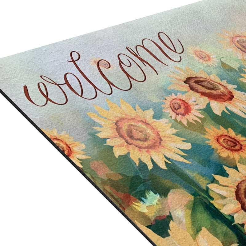 Tapis de porte d'extérieur antidérapant Amy-Rae 18 po x 30 po