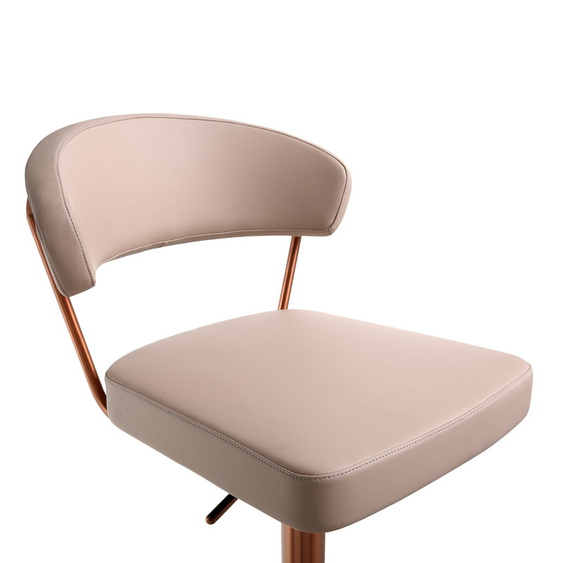 Tabouret de bar Elon, Or rose, Lait Morandi