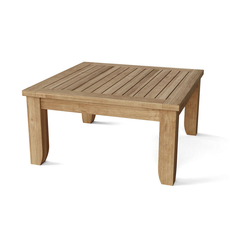 Luxe Outdoor Square Teak Coffee Table, 33" W x 33" L x 17" H