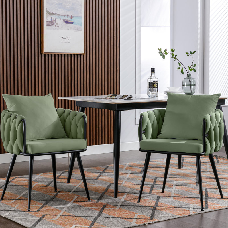 Maylyn 18'' H Tufted Velvet Armchair, Olive