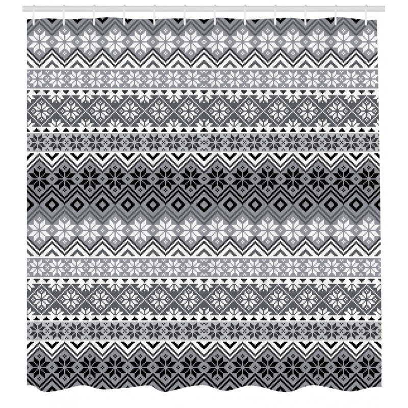 Ensemble de rideau de douche + crochets, H 69 po x l 105 po