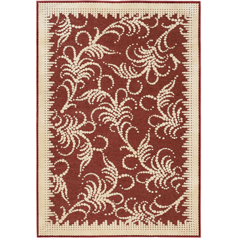 Fountain Swirl Martha Stewart Performance Floral Rug, Rectangle 2'7" x 4'