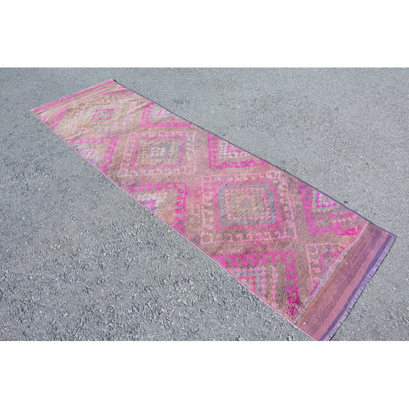 Tapis de couloir 2,6 x 9,1 pi, tapis de décoration intérieure, tapis turcs, tapis rétro, tapis géométriques, tapis Boho verts