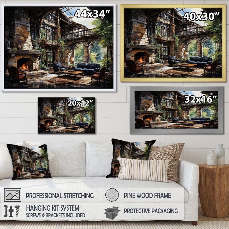 Hotels Lodges Serenity Retreat IV - Architecture Wall Art Prints, Toile tendue, H 12 po x l 20 po x P 1 po