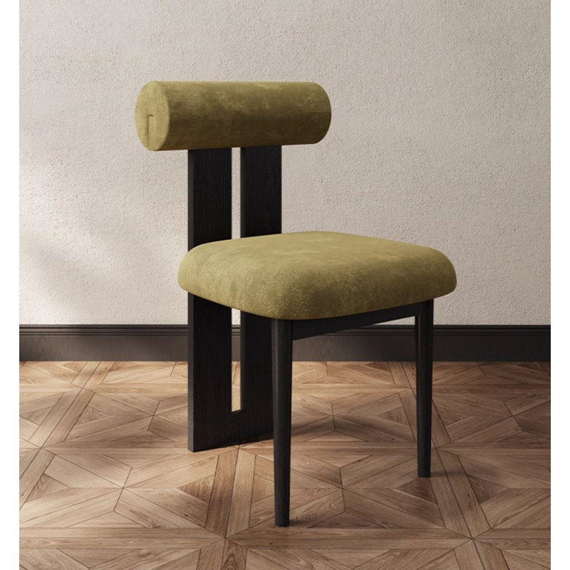 Robertson 19'' H Upholstered Side Chair, Green, Black