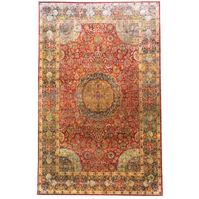 Red Alchemy Traditional Silk Rug - 9'7"" x 15'8""