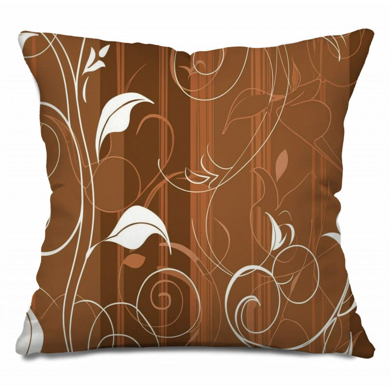 Botanical Scrolls Cool Reversible Throw Pillow, 14"H x 14"W
