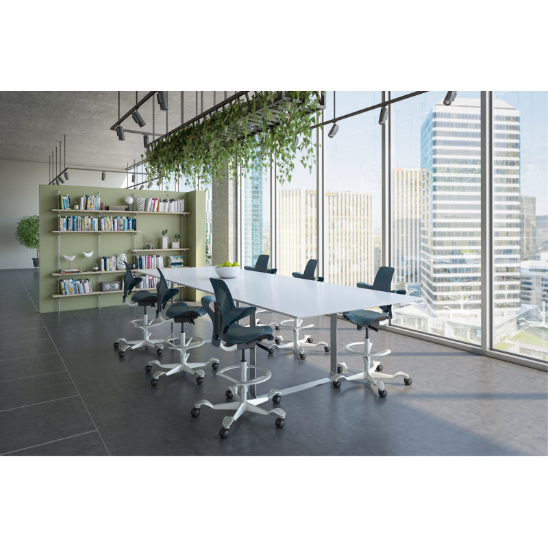 HAG Capisco Puls Adjustable Sit to Stand Chair Partial Cushion with Footring, Pad, With Footring