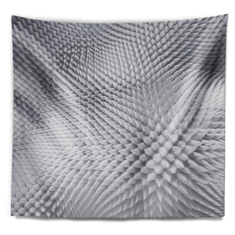 Tapisserie de conception abstraite prickly blanc 3d, H 68 po x l 80 po