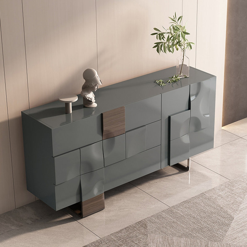 Creative Modern Sideboards Living Room Lockers. Sideboard, Gray, 35.43" H x 55.12" W x 15.75" D