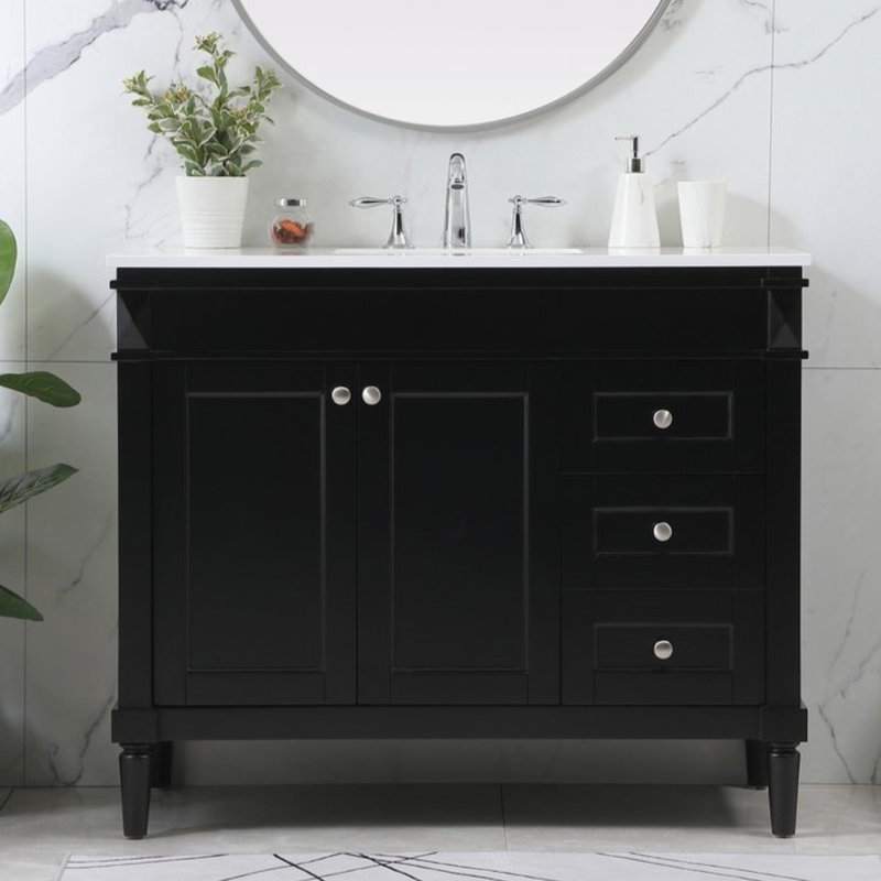 Ensemble de meuble-lavabo simple 42 po Readington, Noir