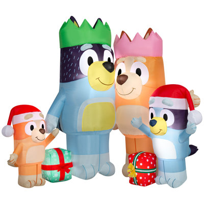 Christmas Inflatable Bluey and Family Scene