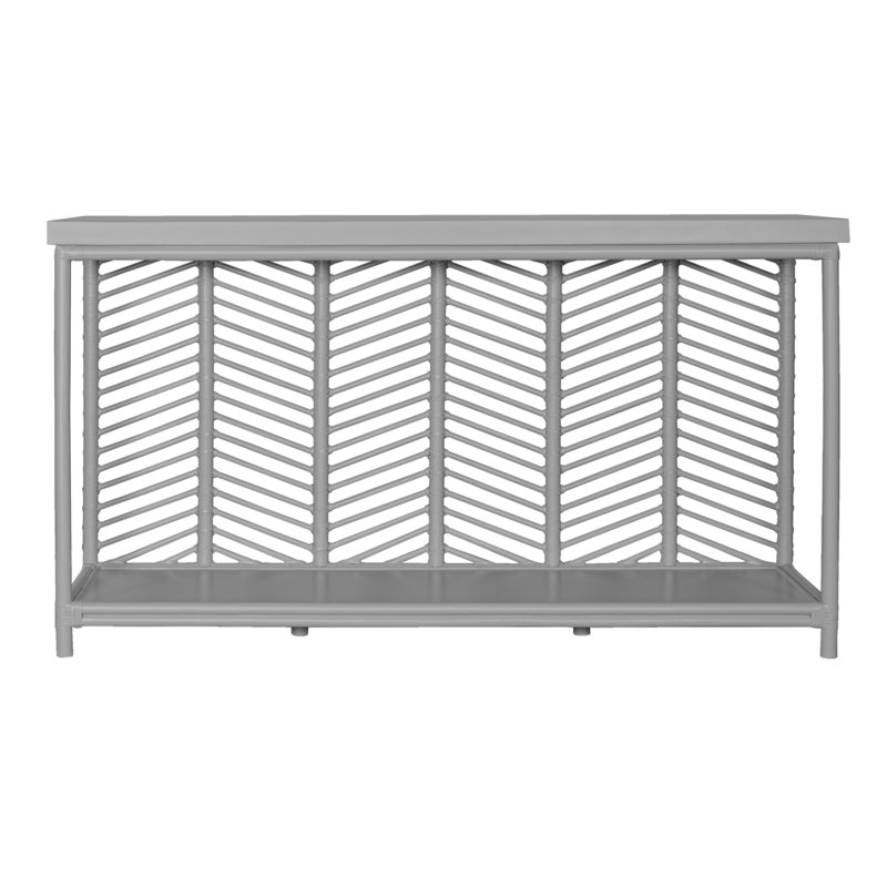 Liam 60 in. Solid Wood Console Table, Light Gray