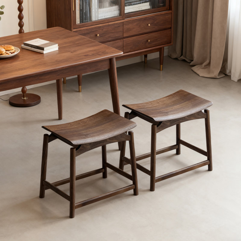 Solid Wood Stool, Home Use, Simple Design, Small Stool, Low Stool, Living Room Wooden Stool, Yuanbao Stool, Modern Wooden Stool, Entryway Shoe-changing Stool